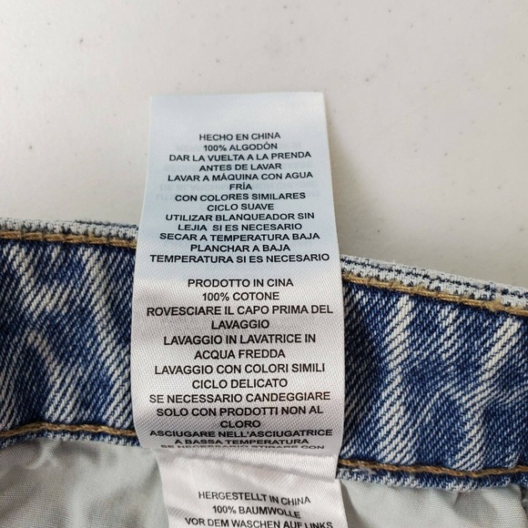 CC - Current Elliott Mini Denim Jean Women 24 Light Wash Blue Raw Hem Frayed NWT - Picture 7 of 8